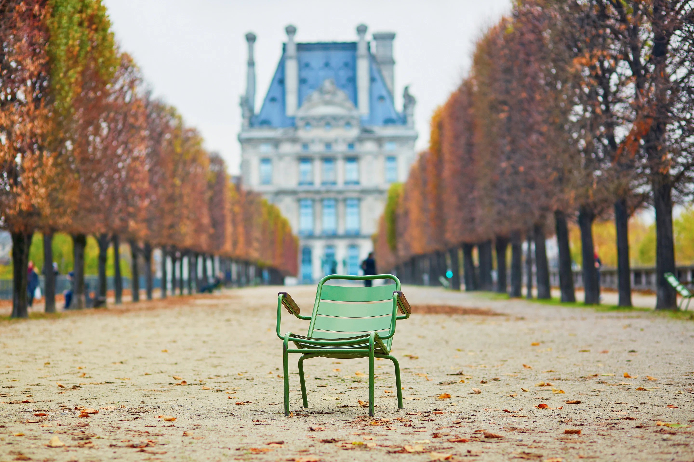 Люксембургский сад в Париже стулья
